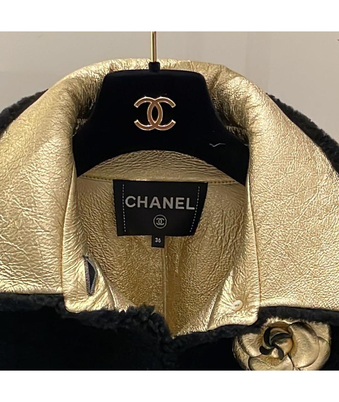 CHANEL Черная кожаная дубленка, фото 3