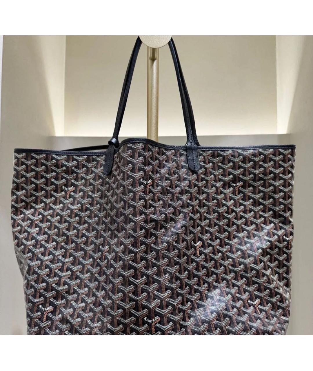 GOYARD Черная кожаная сумка тоут, фото 6