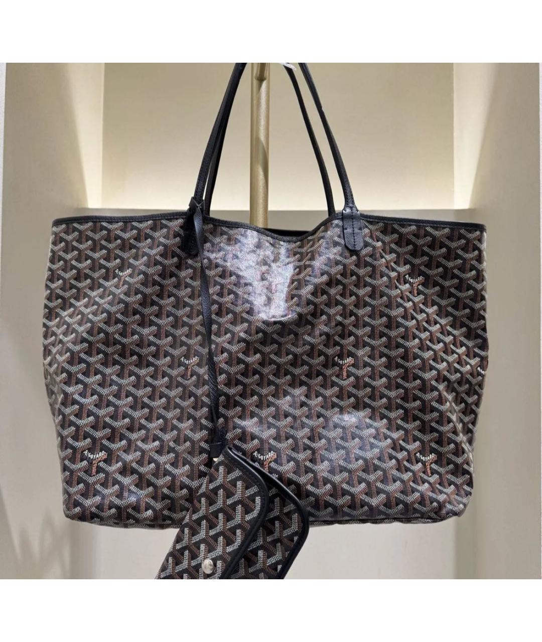 GOYARD Черная кожаная сумка тоут, фото 2