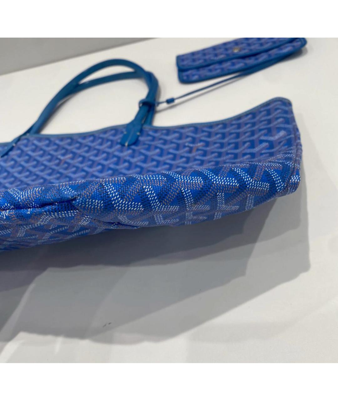 GOYARD Синяя кожаная сумка тоут, фото 4