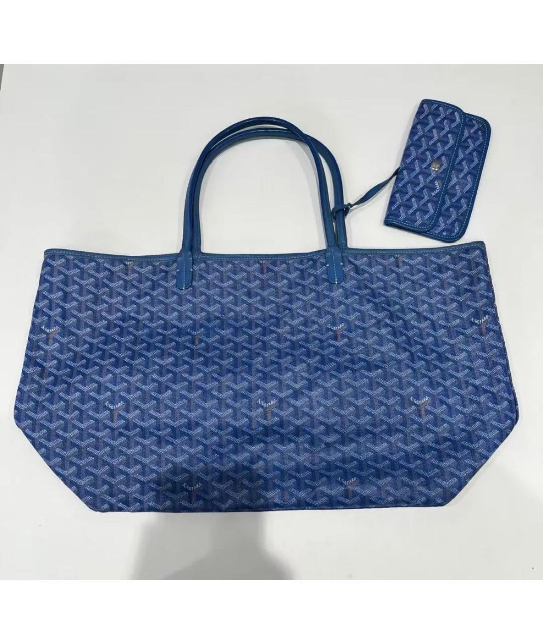 GOYARD Синяя кожаная сумка тоут, фото 9