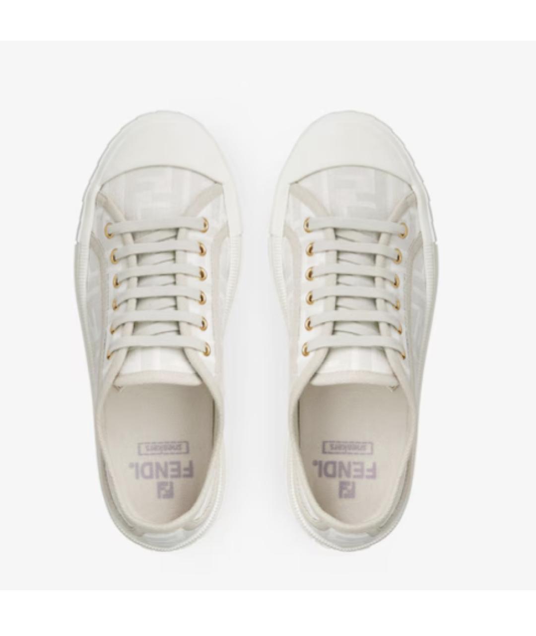 FENDI Белые текстильные кеды, фото 3