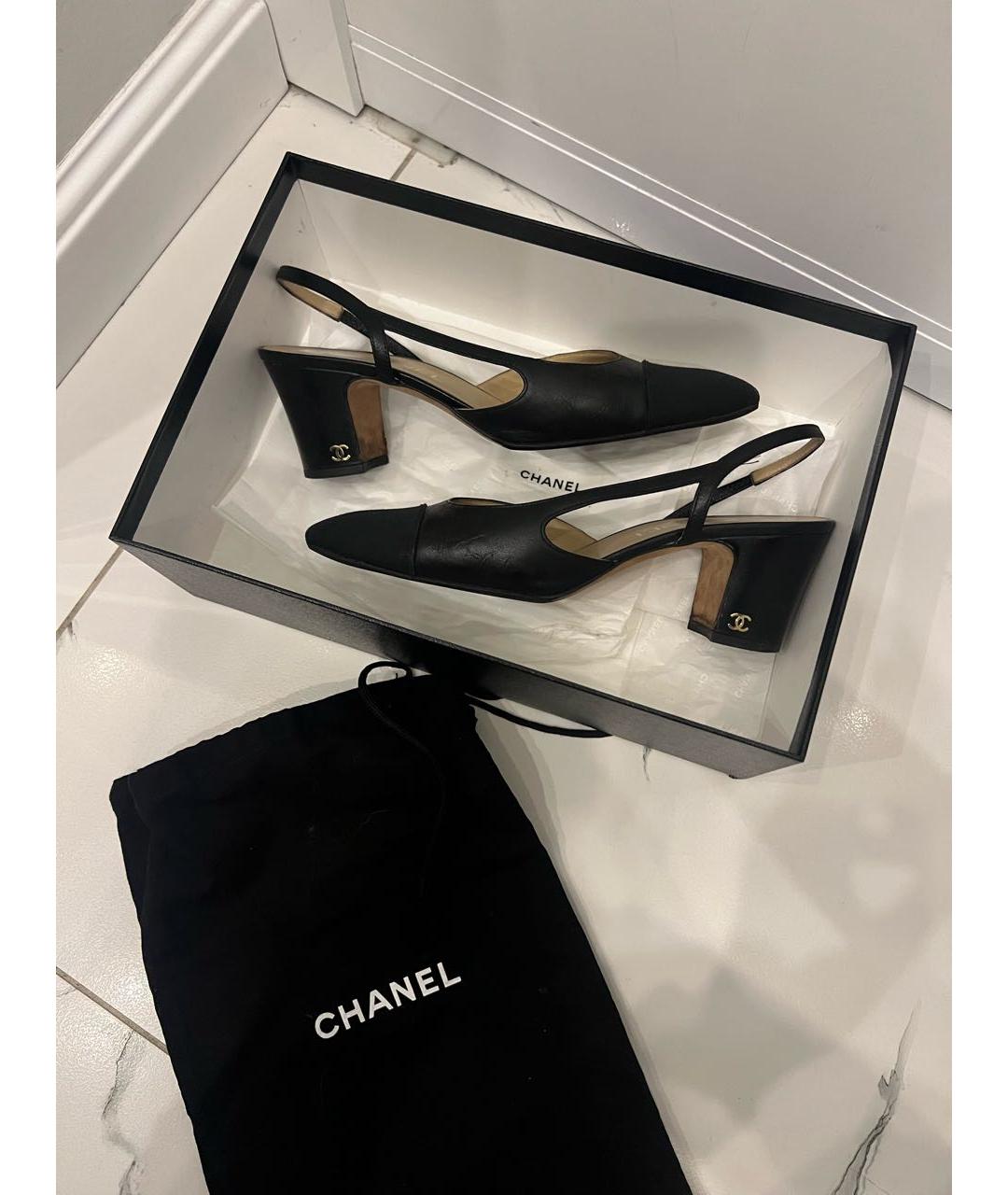 CHANEL Черные кожаные туфли, фото 4