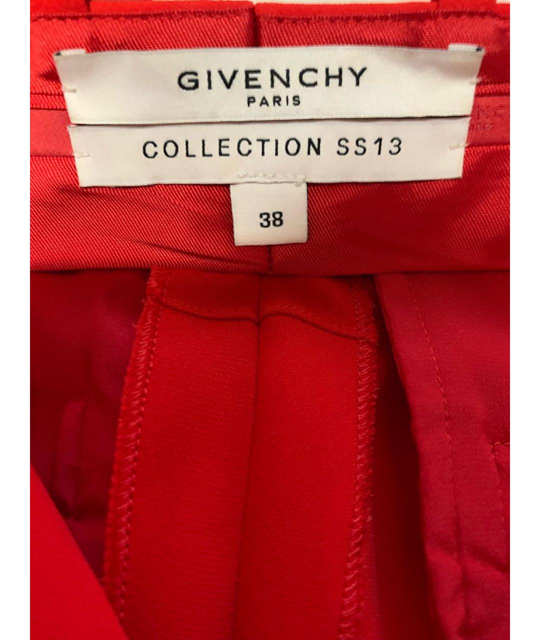 GIVENCHY Красные вискозные брюки узкие, фото 5