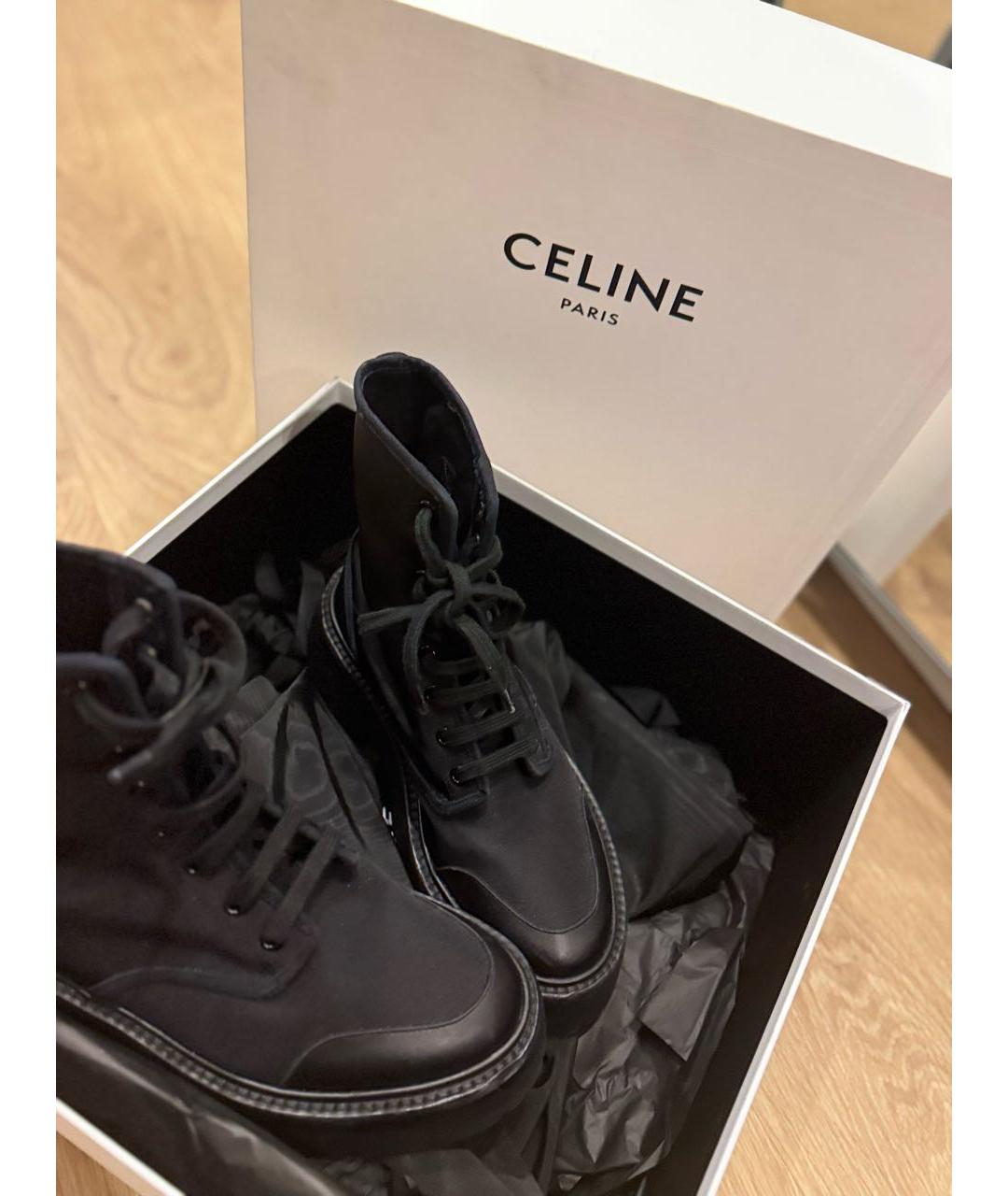 CELINE Черные текстильные ботинки, фото 8