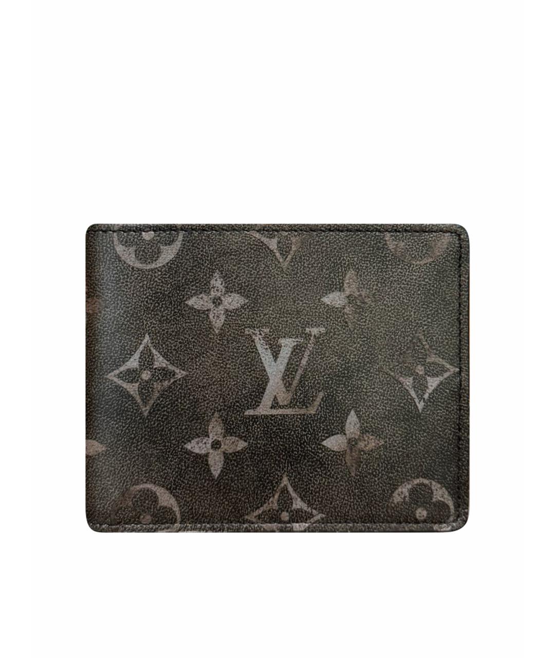 LOUIS VUITTON Черный кожаный кошелек, фото 1