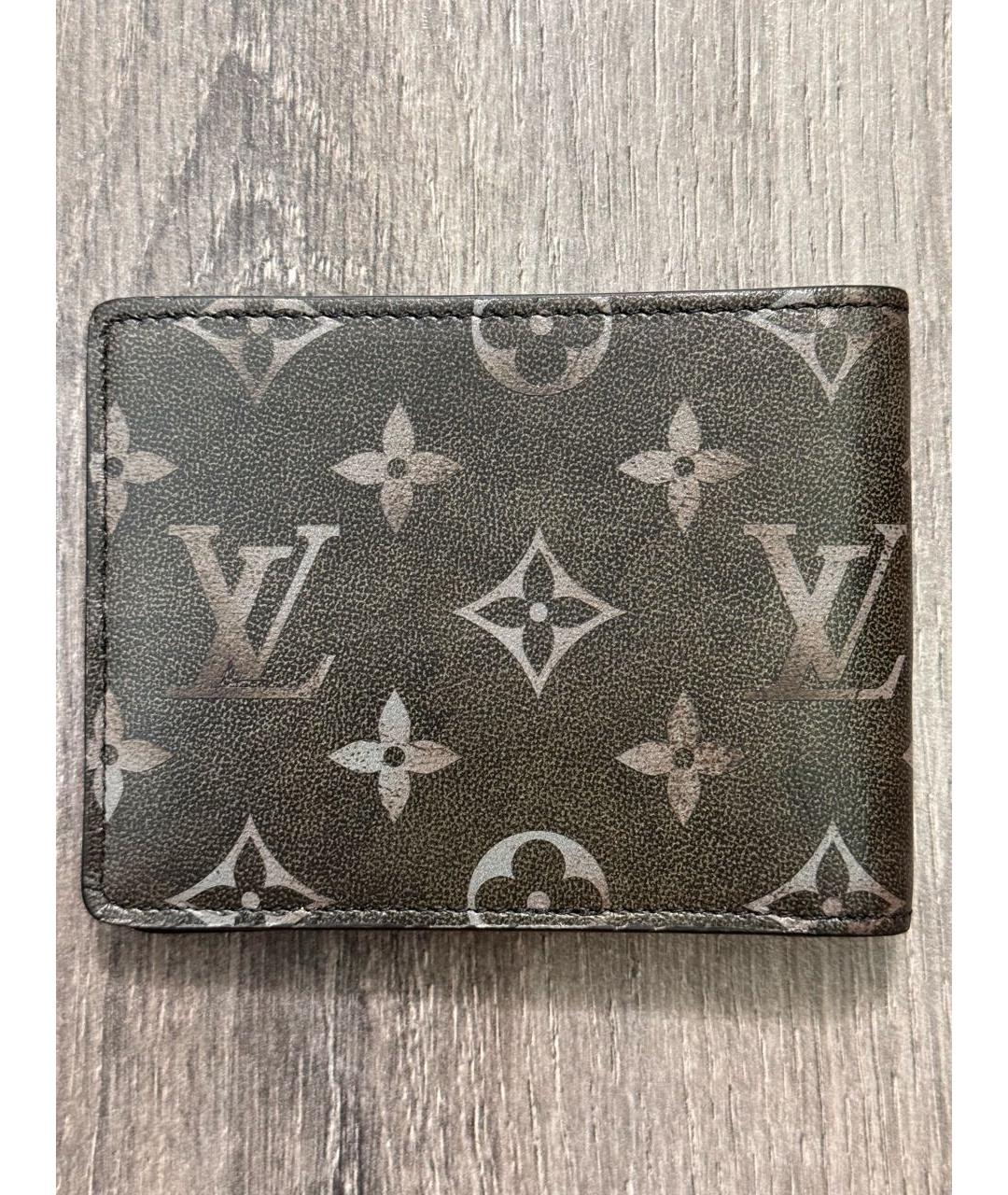 LOUIS VUITTON Черный кожаный кошелек, фото 2