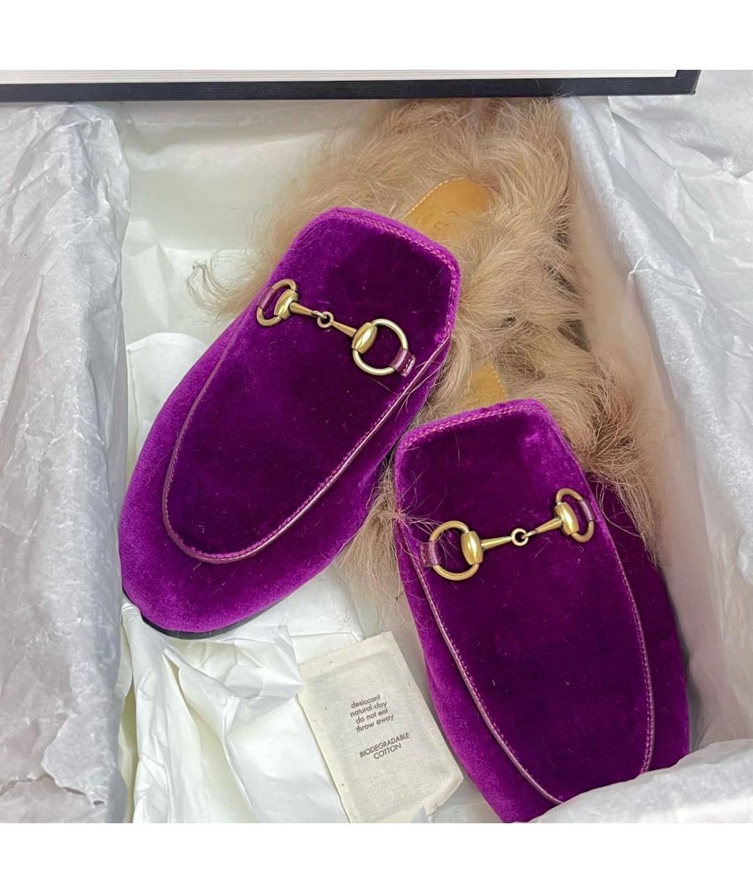 GUCCI Фуксия бархатные мюли, фото 8