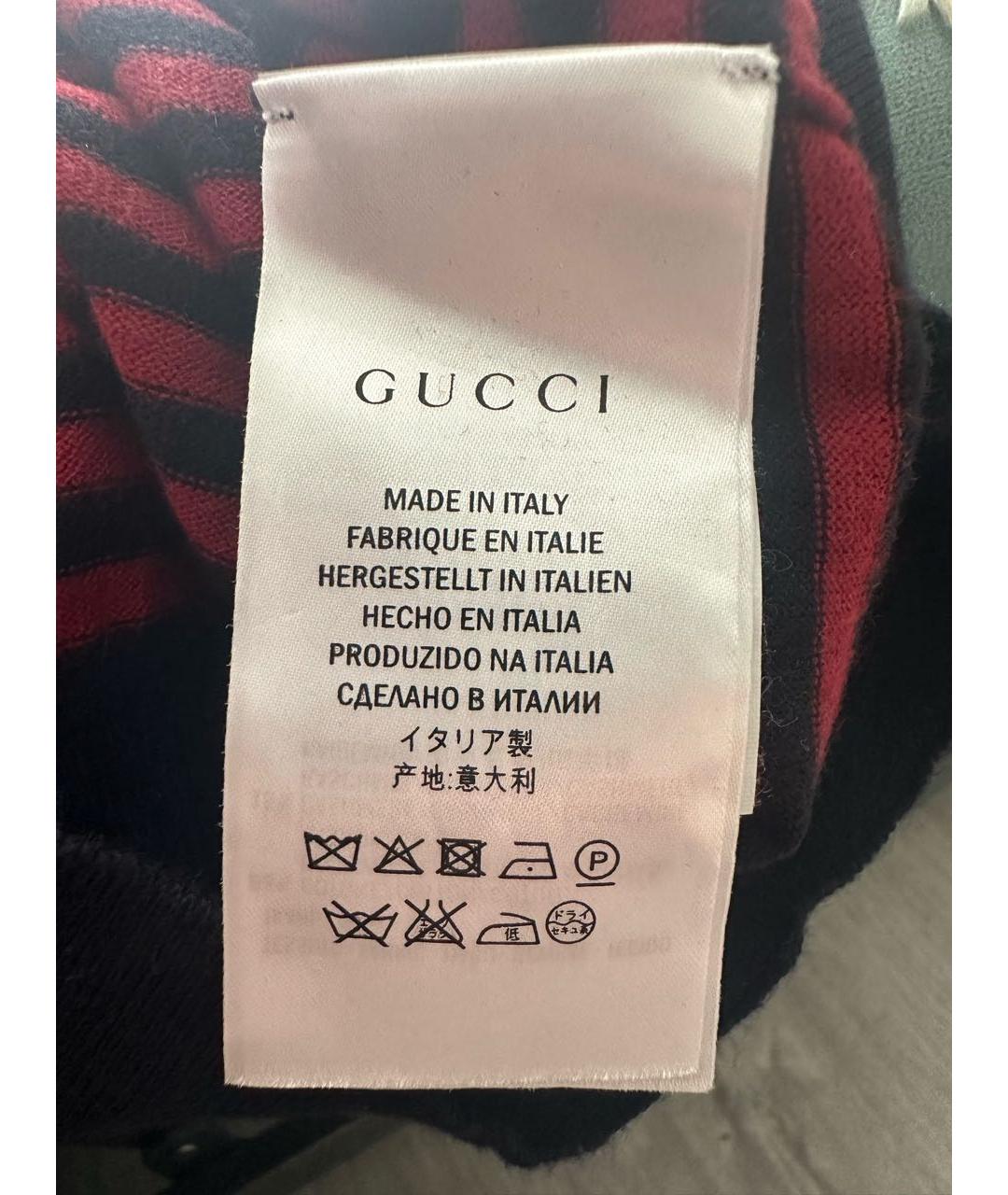 GUCCI Красное хлопко-шерстяное поло с коротким рукавом, фото 5