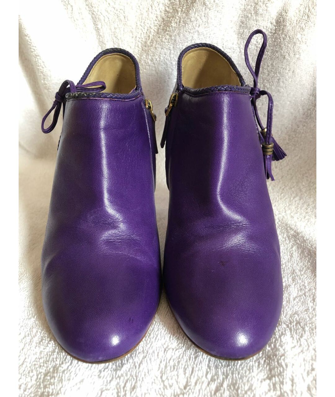 CHRISTIAN DIOR PRE-OWNED Фиолетовые кожаные ботильоны, фото 2