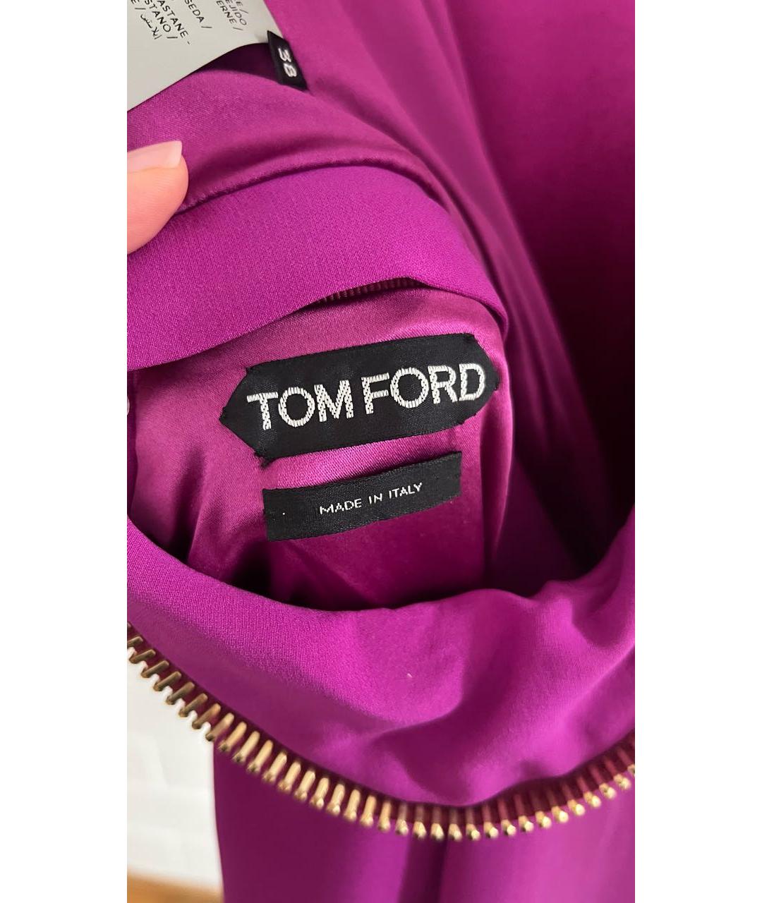 TOM FORD Фуксия шелковое вечернее платье, фото 3