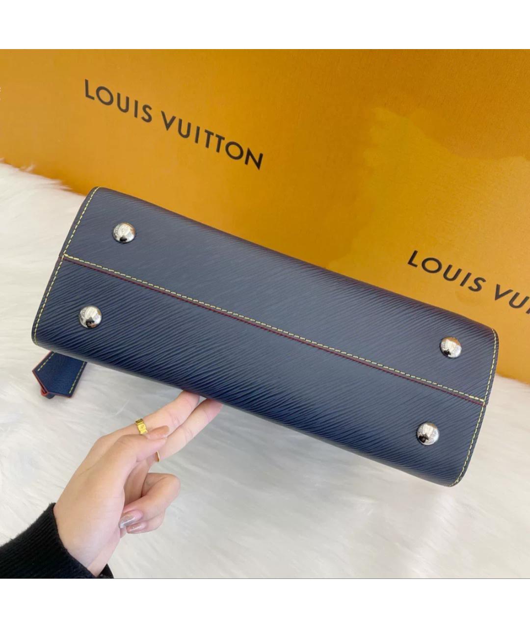 LOUIS VUITTON Синяя кожаная сумка тоут, фото 3