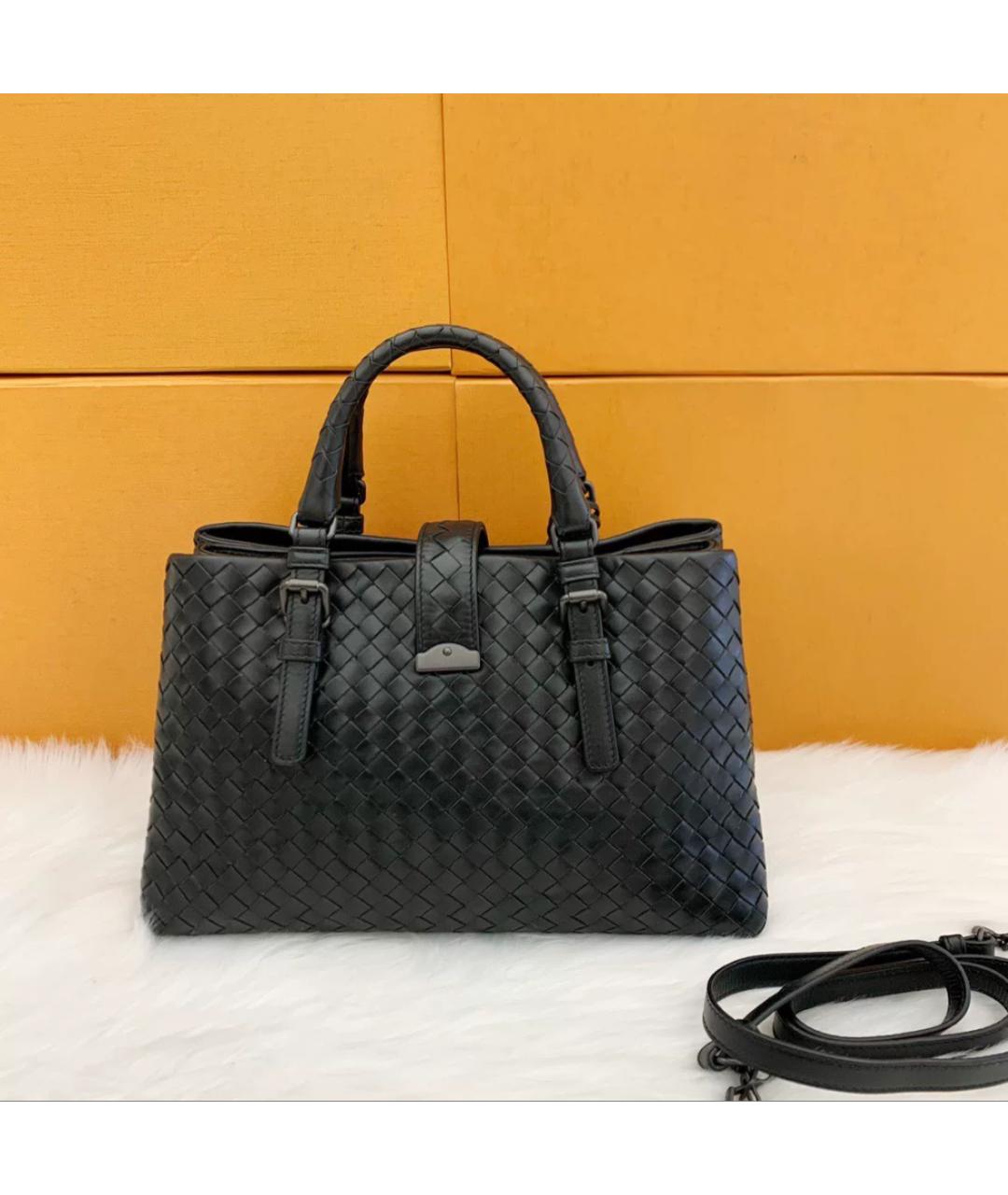 BOTTEGA VENETA Черная кожаная сумка тоут, фото 3