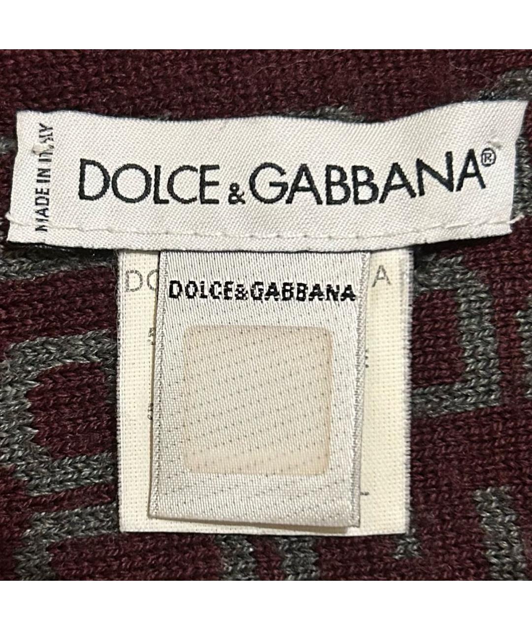 DOLCE&GABBANA Бордовый шерстяной шарф, фото 4