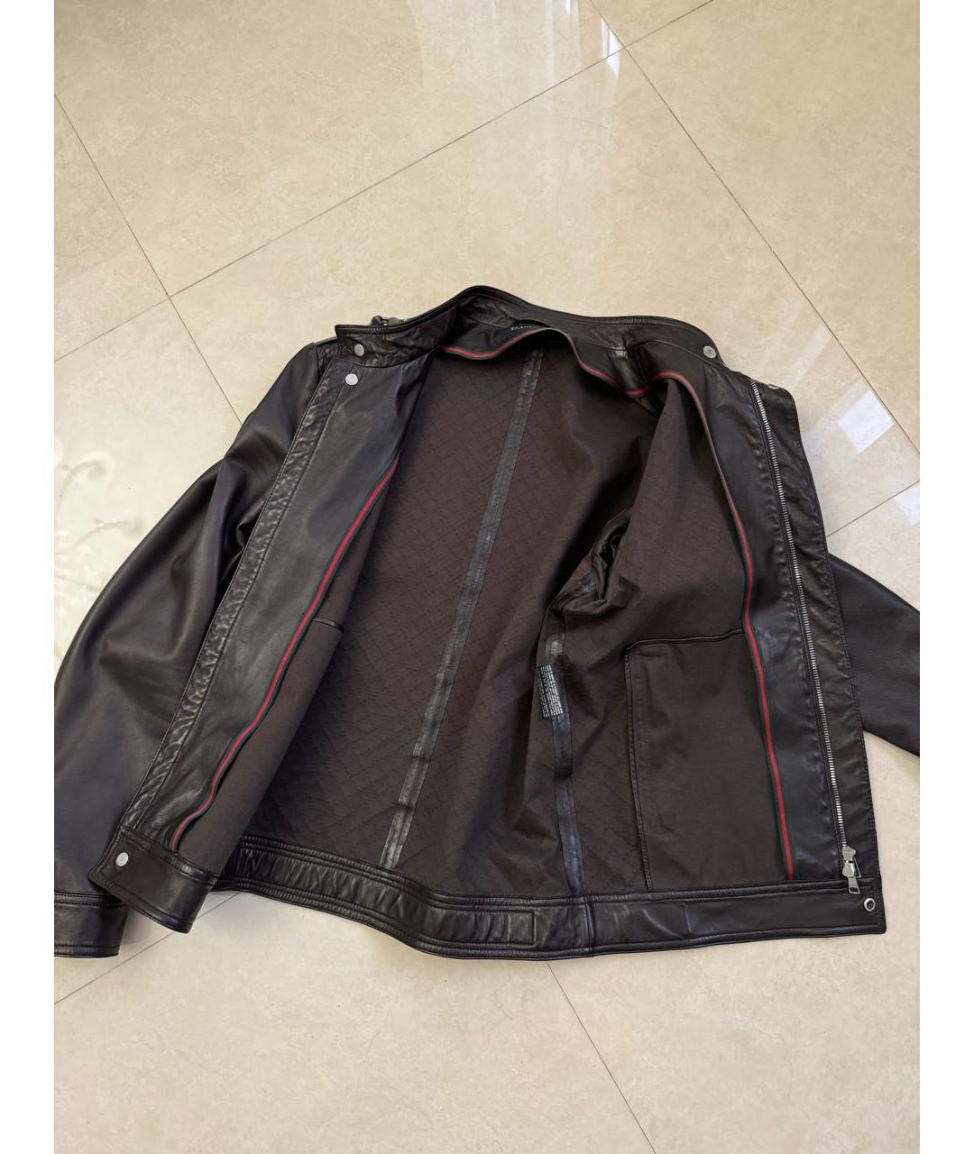 GUCCI Коричневая кожаная куртка, фото 3