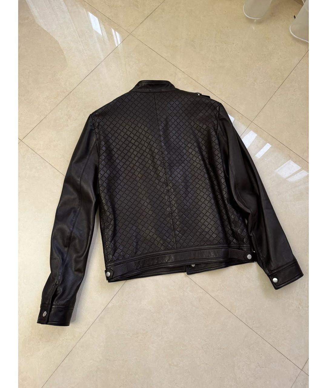 GUCCI Коричневая кожаная куртка, фото 2