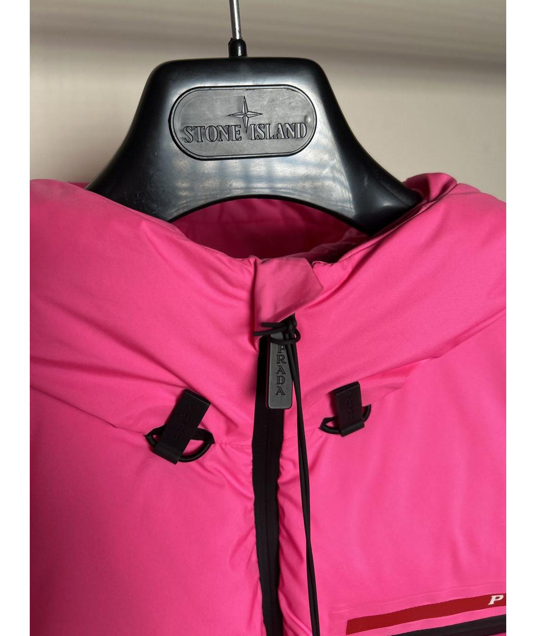 PRADA Розовый синтетический пуховик, фото 4