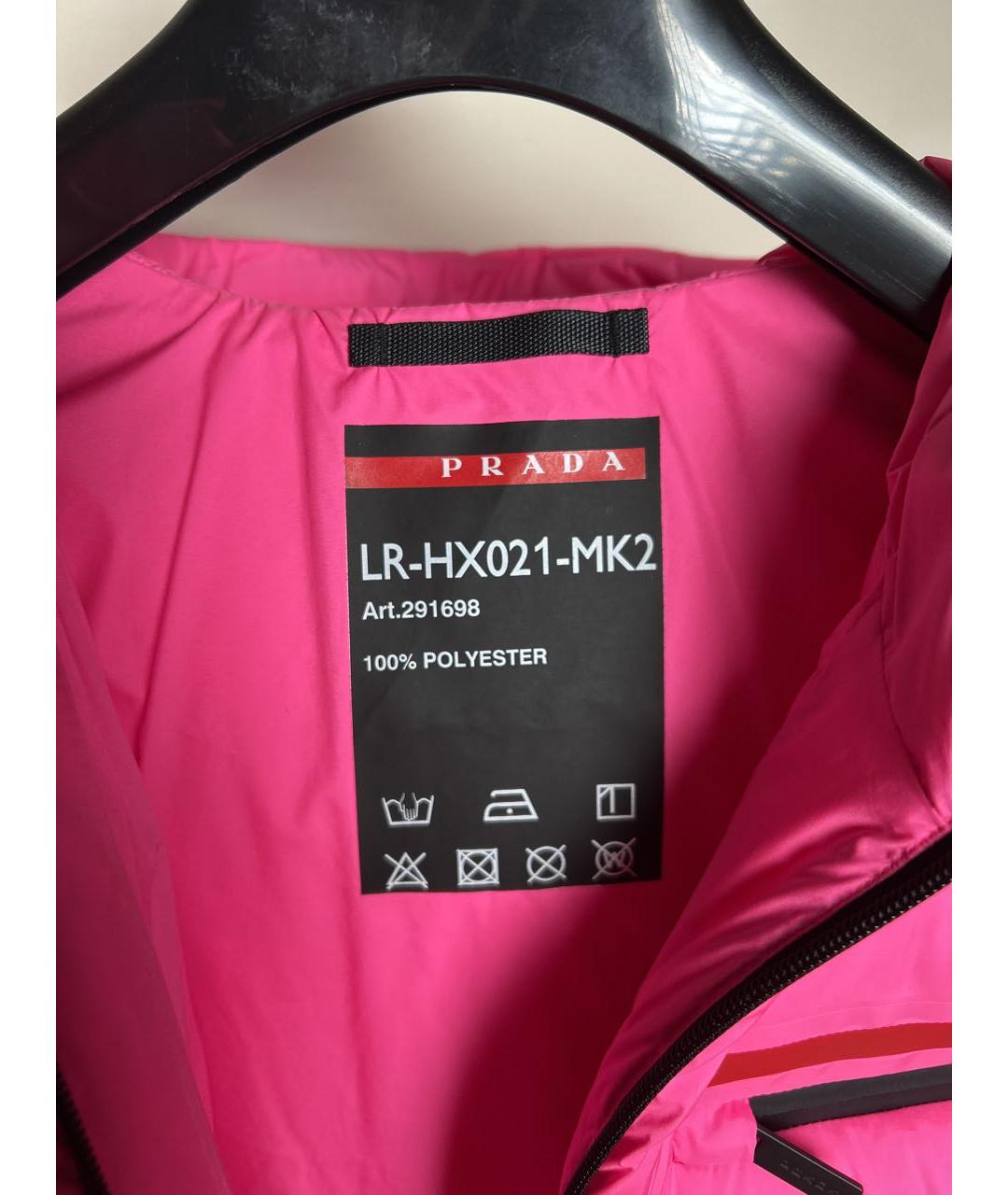 PRADA Розовый синтетический пуховик, фото 7