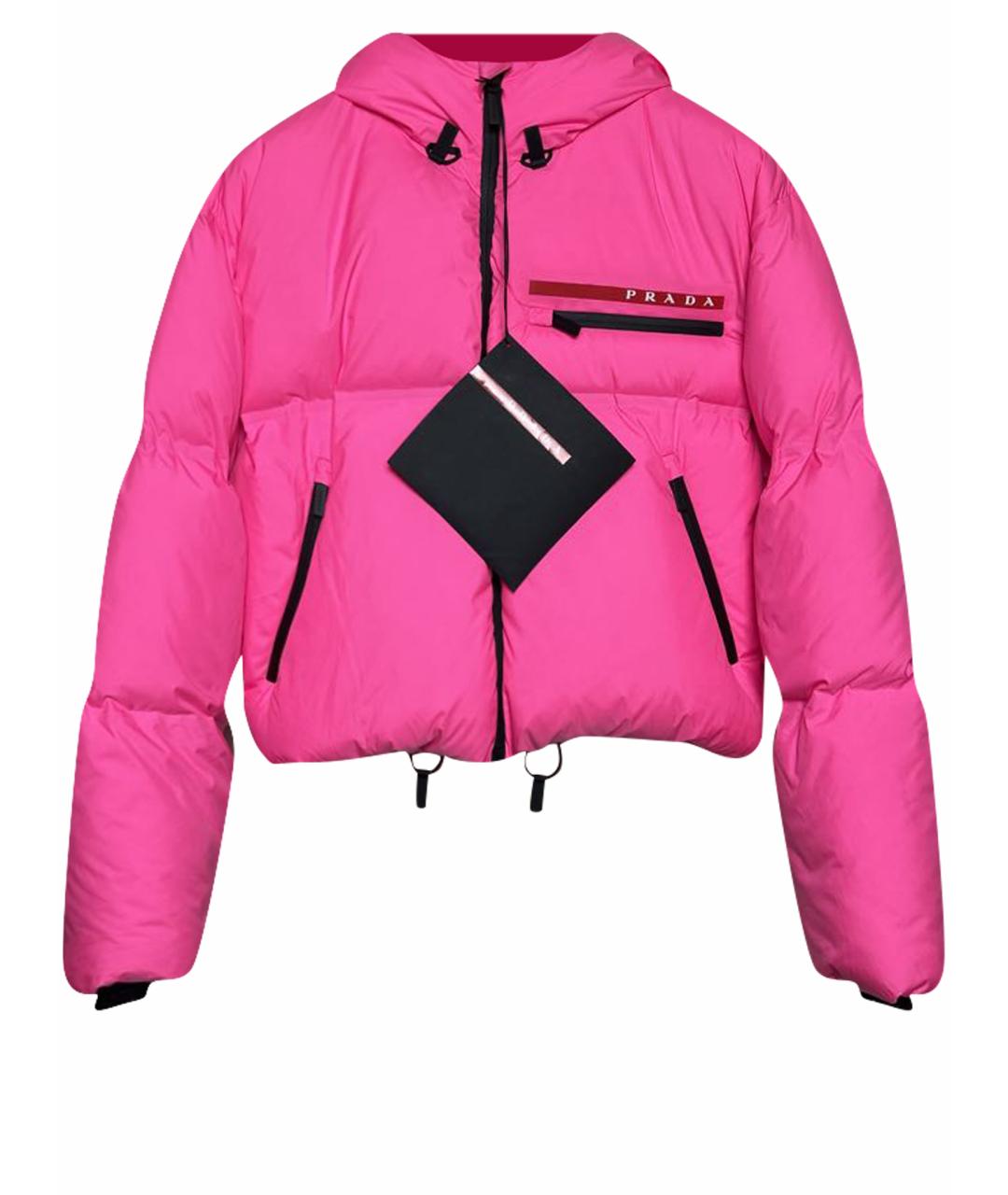 PRADA Розовый синтетический пуховик, фото 1
