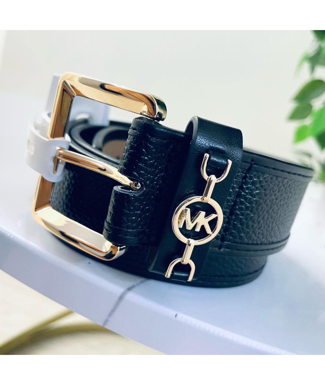 MICHAEL KORS Черный кожаный ремень, фото 2