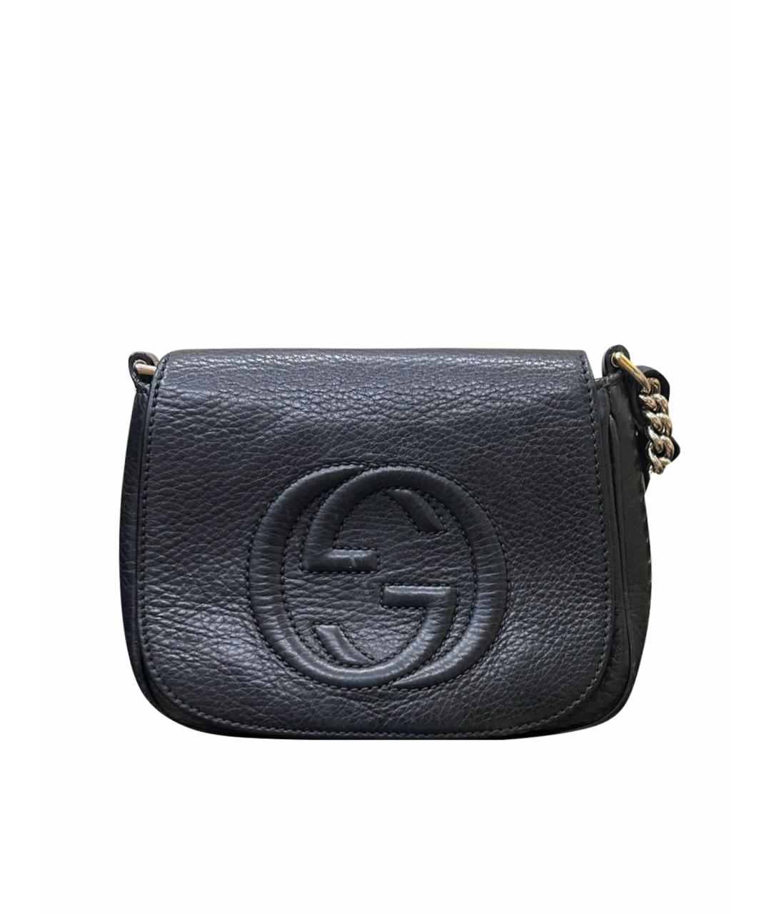 GUCCI Черная кожаная сумка через плечо, фото 1