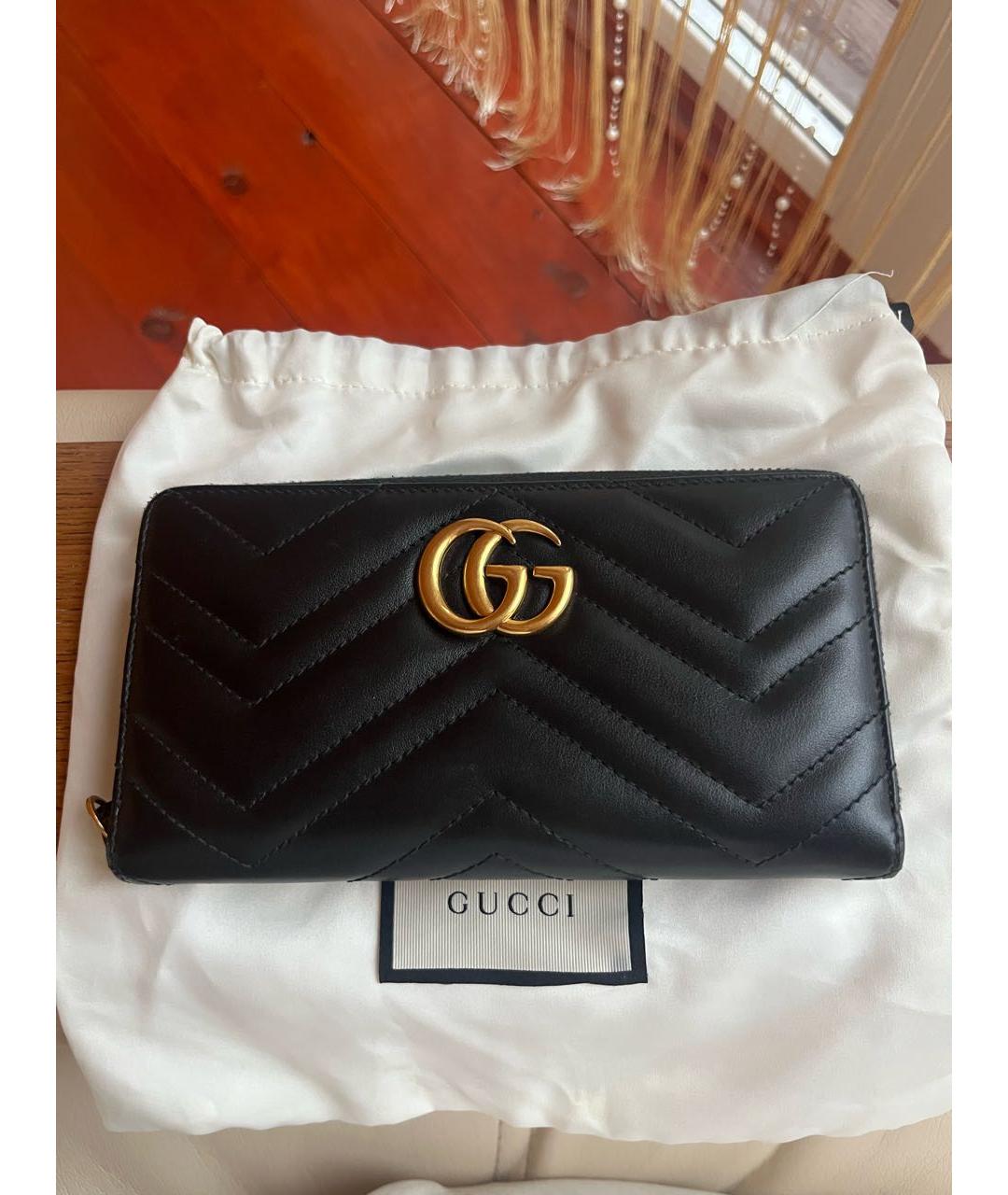 GUCCI Черный кожаный кошелек, фото 7