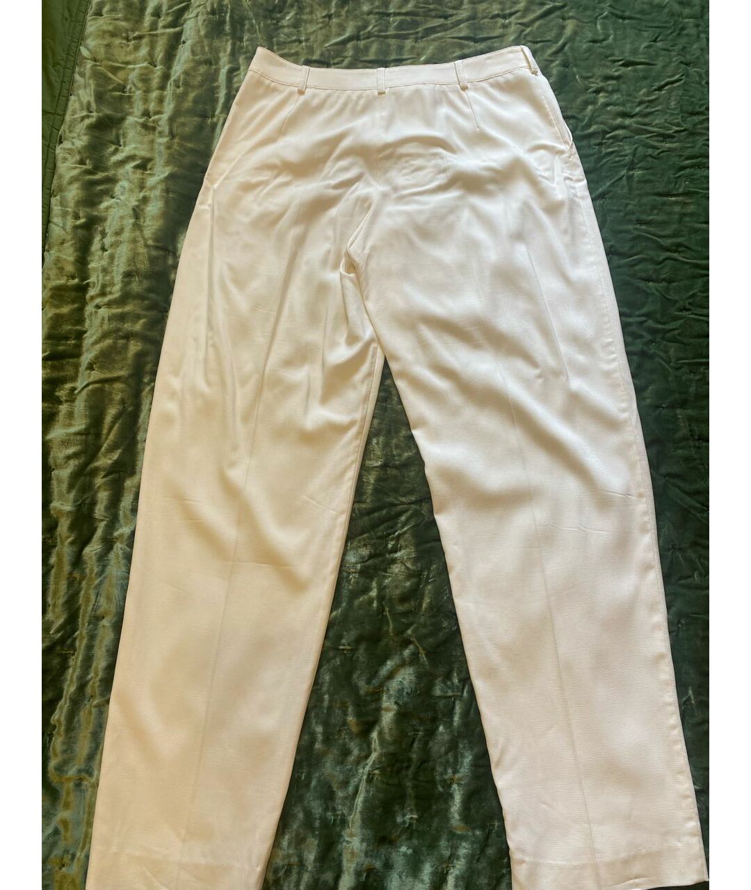 ARMANI COLLEZIONI Бежевые шелковые прямые брюки, фото 4
