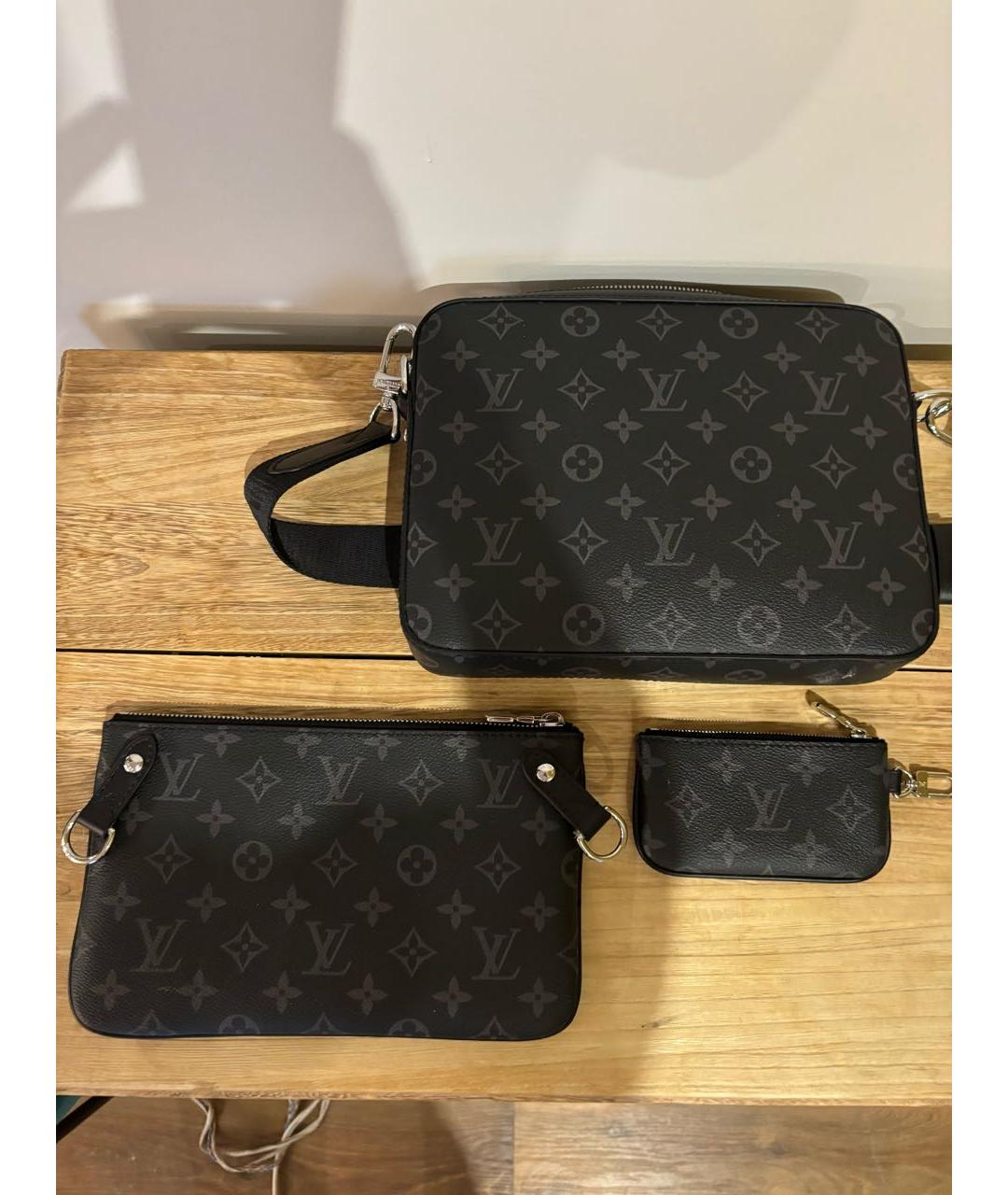 LOUIS VUITTON Антрацитовая сумка на плечо, фото 3