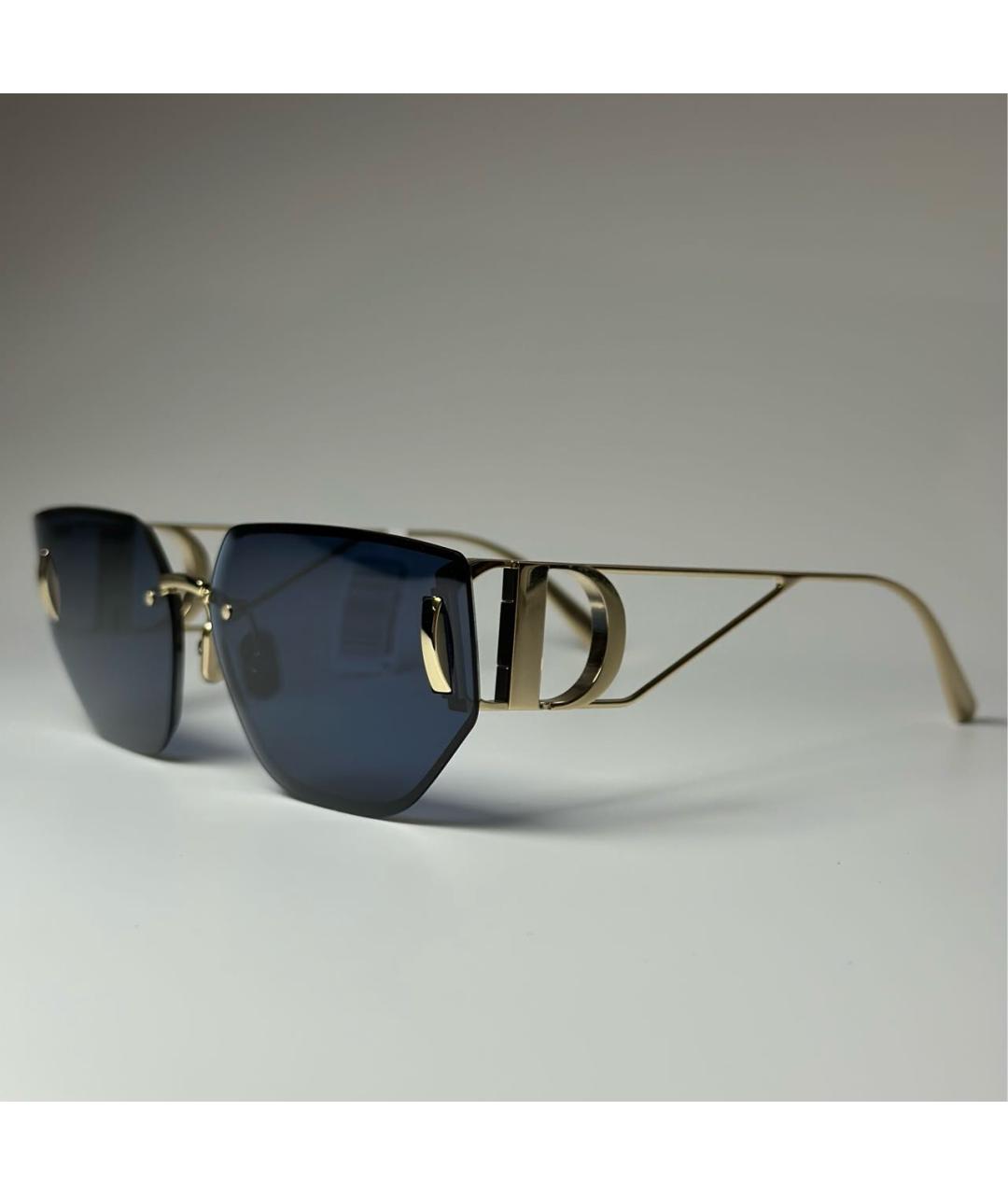 CHRISTIAN DIOR Золотые металлические солнцезащитные очки, фото 2