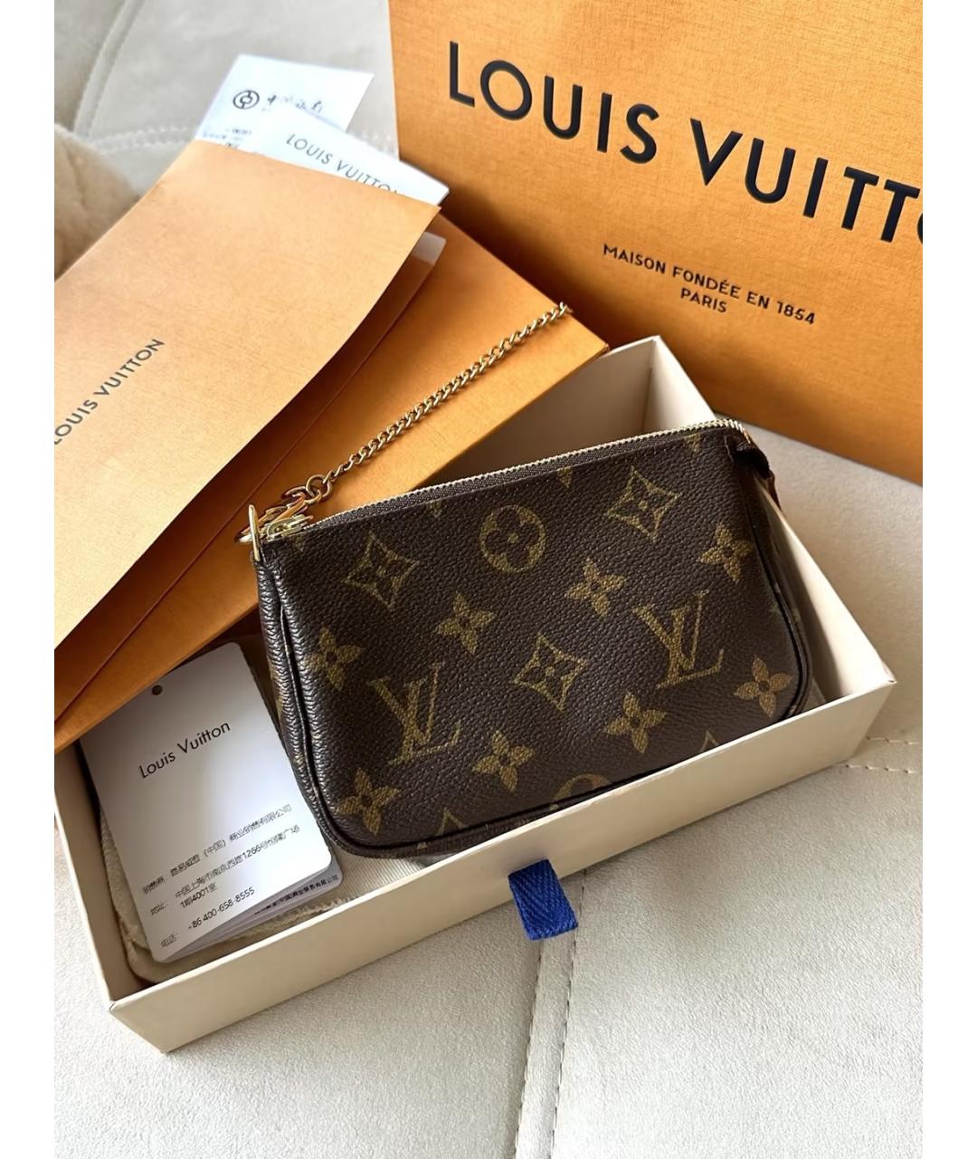 LOUIS VUITTON Коричневая кожаная сумка через плечо, фото 2