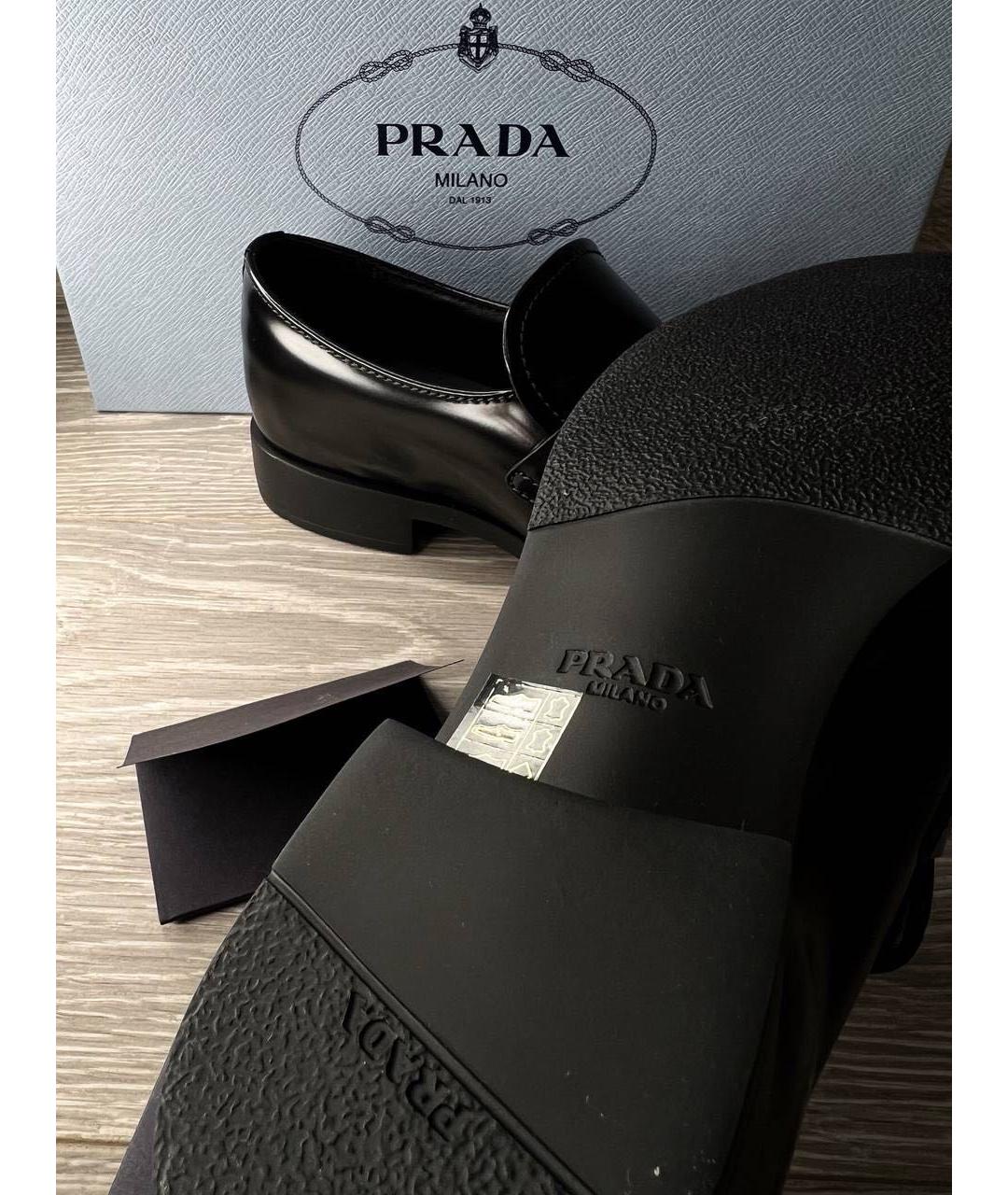 PRADA Черные лоферы из лакированной кожи, фото 4