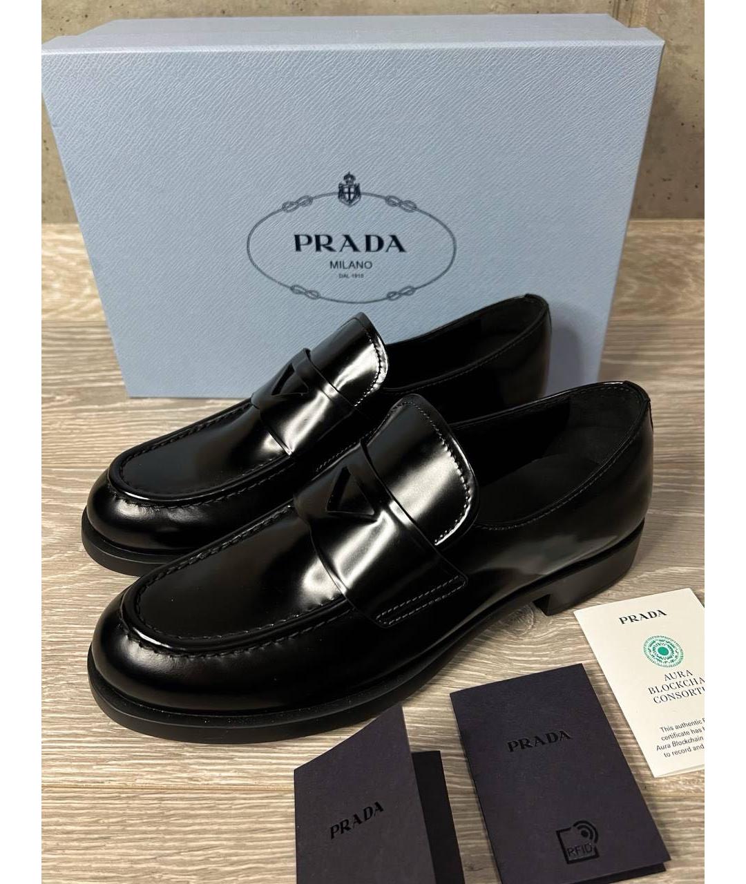 PRADA Черные лоферы из лакированной кожи, фото 2