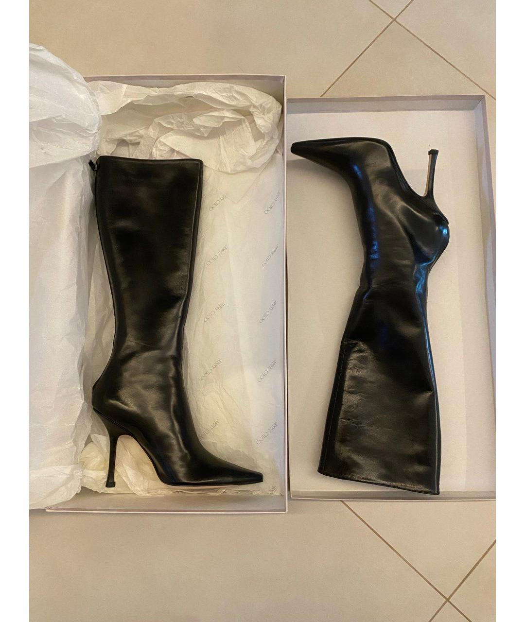 JIMMY CHOO Черные кожаные сапоги, фото 8