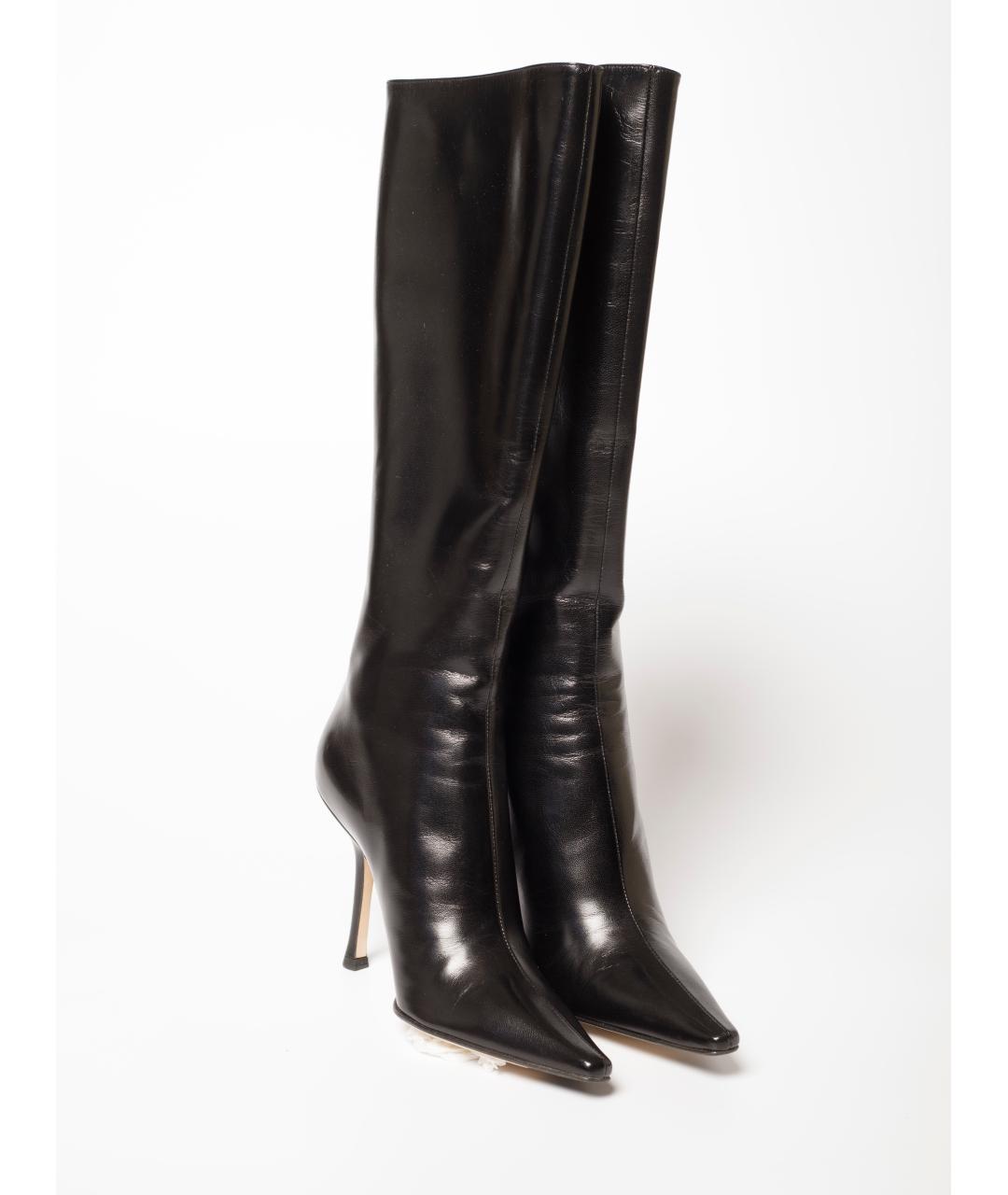 JIMMY CHOO Черные кожаные сапоги, фото 3