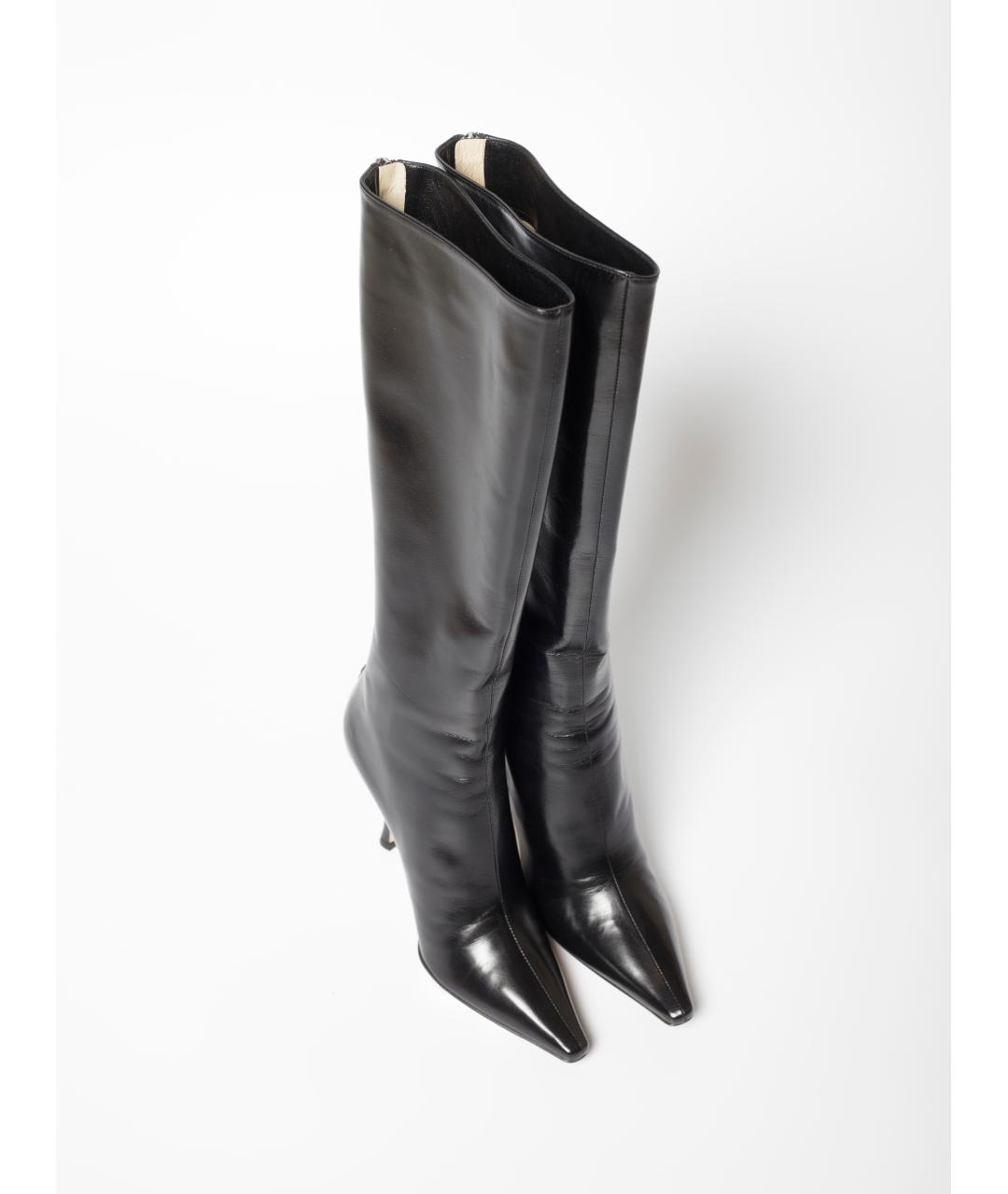 JIMMY CHOO Черные кожаные сапоги, фото 2