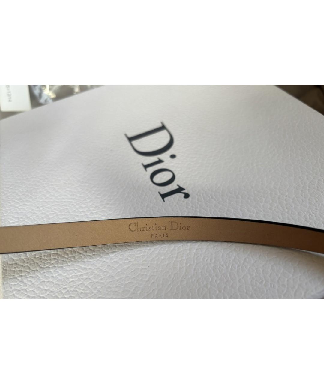 CHRISTIAN DIOR Черный ремень из лакированной кожи, фото 3