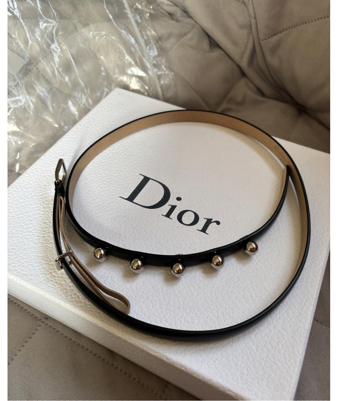 CHRISTIAN DIOR Черный ремень из лакированной кожи, фото 7