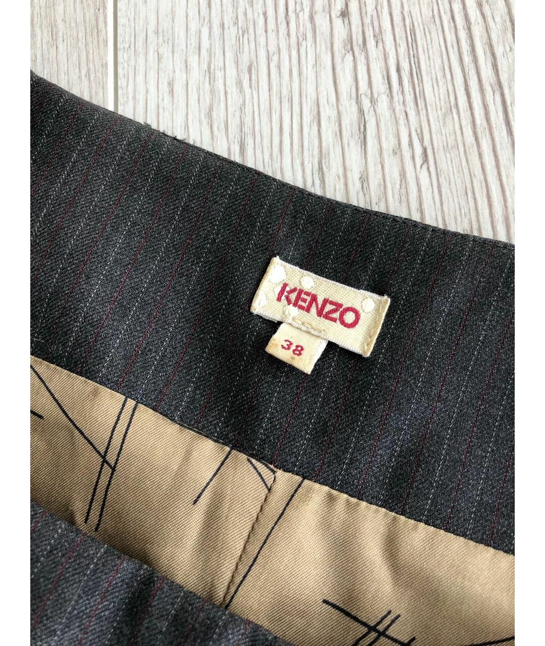 KENZO Серое шерстяное повседневное платье, фото 3
