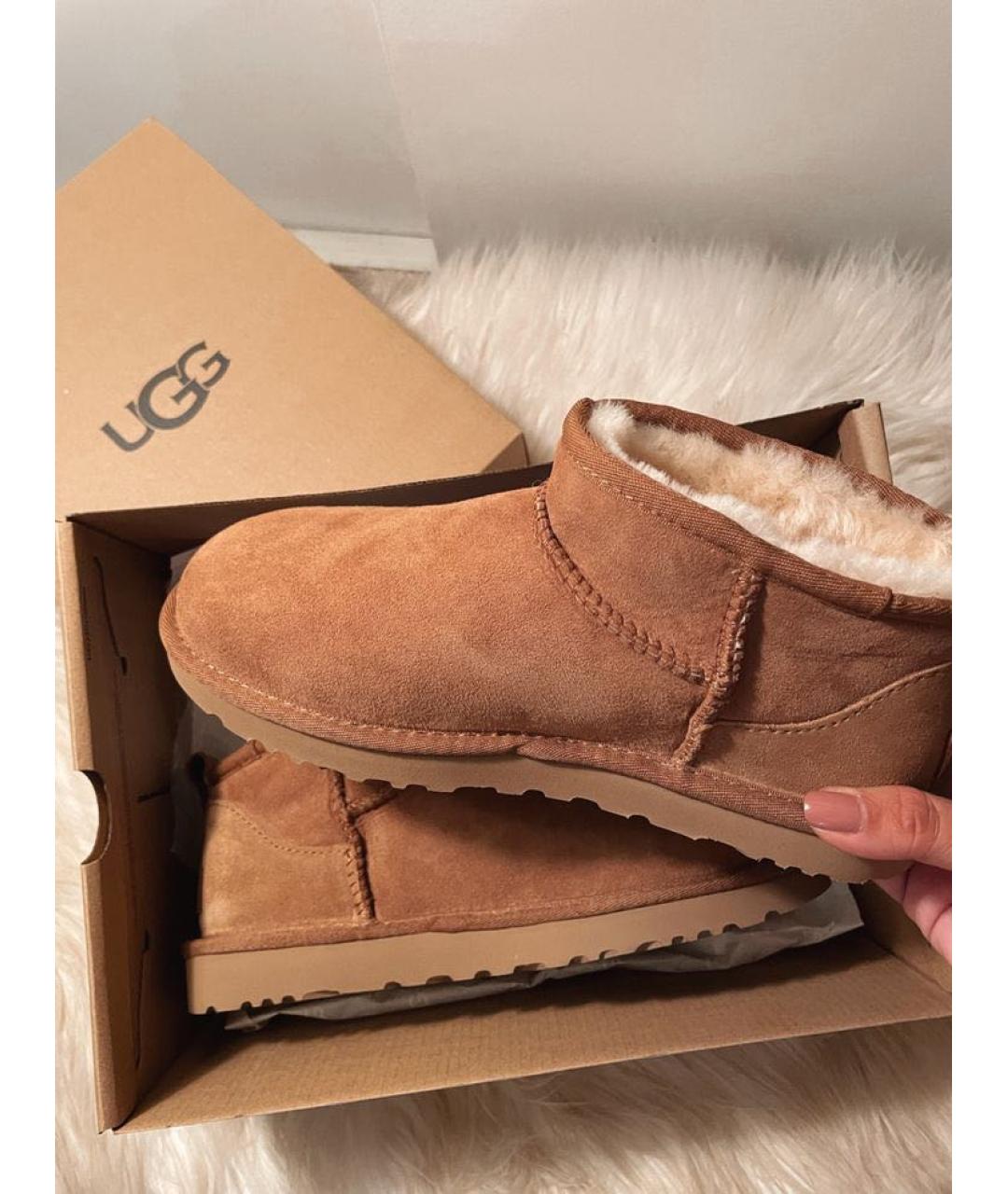 UGG AUSTRALIA Коричневые замшевые ботинки, фото 5