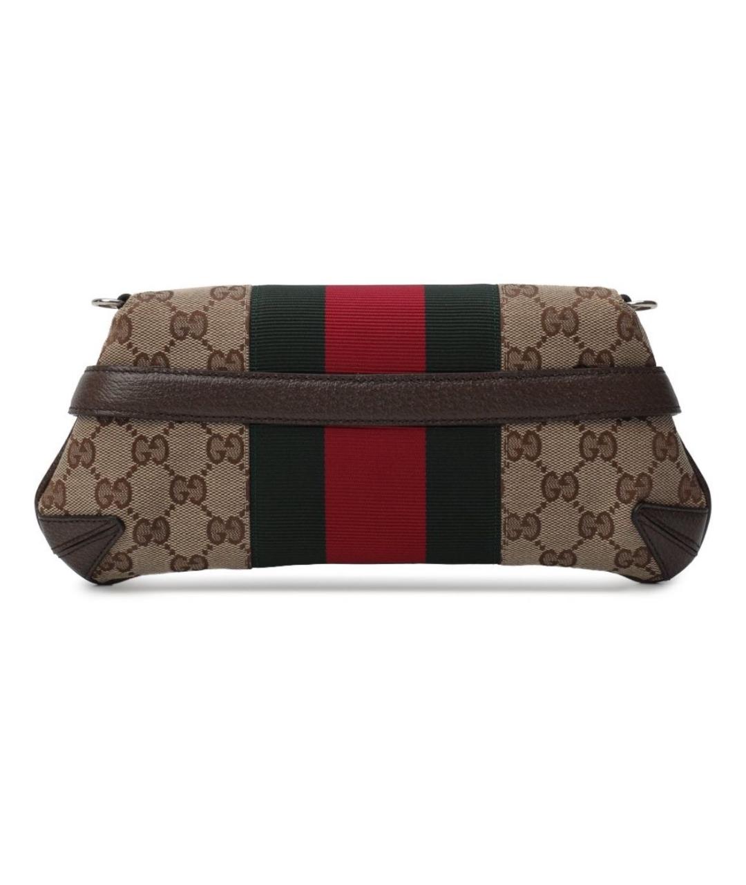 GUCCI Коричневая кожаная сумка через плечо, фото 2