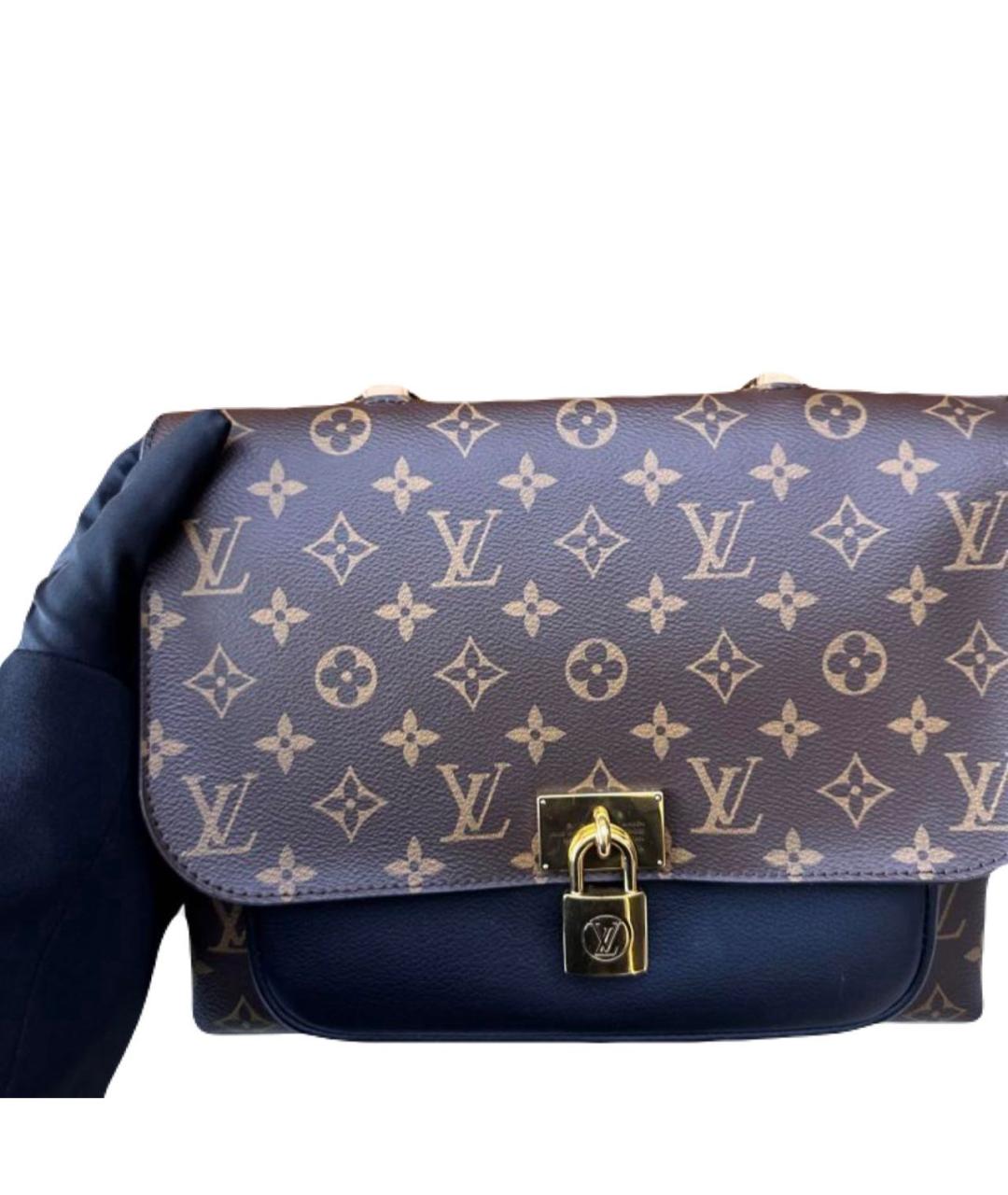 LOUIS VUITTON Черная кожаная сумка с короткими ручками, фото 4