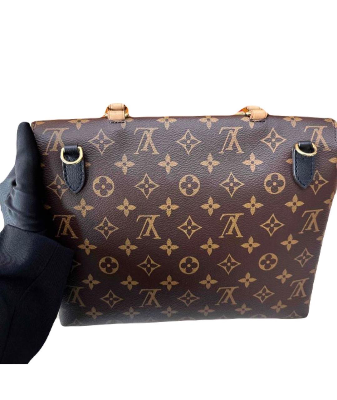 LOUIS VUITTON Черная кожаная сумка с короткими ручками, фото 2