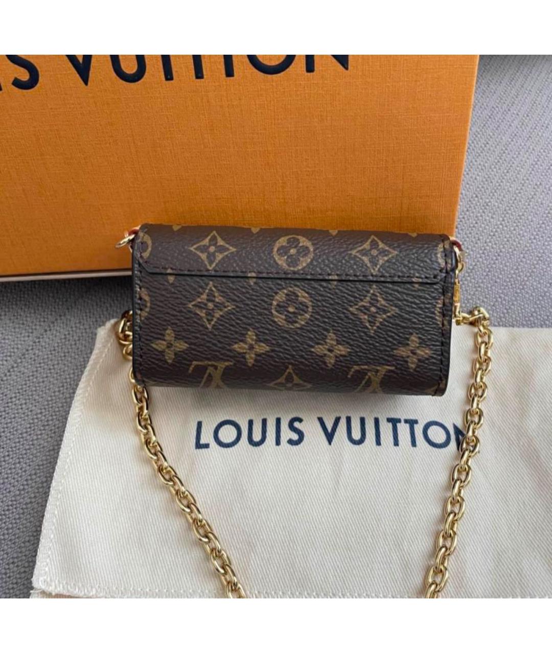 LOUIS VUITTON Коричневая кожаная сумка через плечо, фото 2