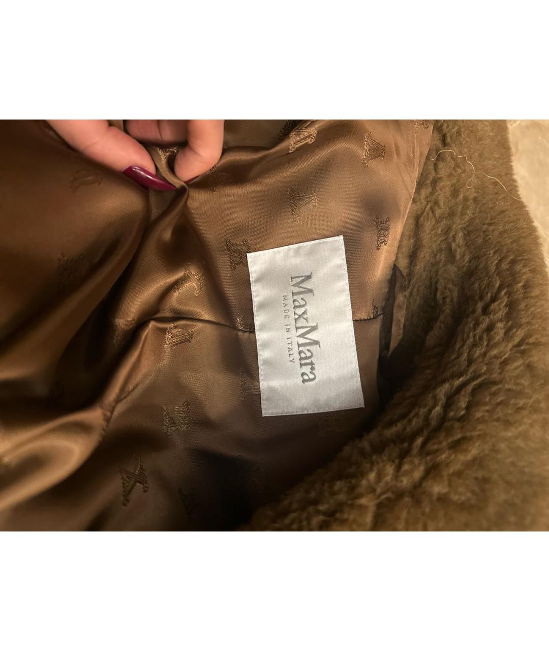 MAX MARA Коричневая шерстяная шуба, фото 3