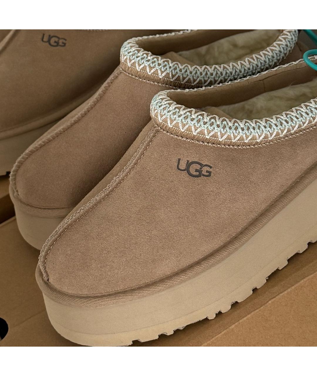 UGG AUSTRALIA Бежевые замшевые мюли, фото 2