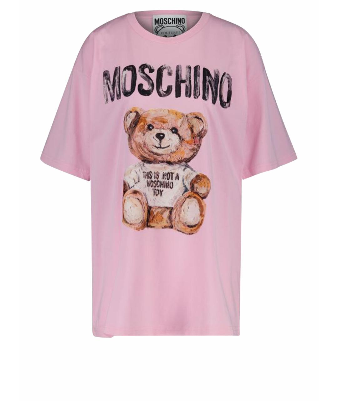 BOUTIQUE MOSCHINO Розовая хлопковая футболка, фото 1