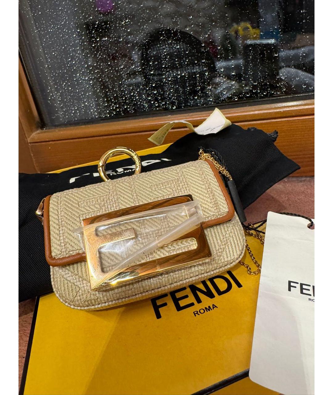 FENDI Бежевая сумка через плечо, фото 3