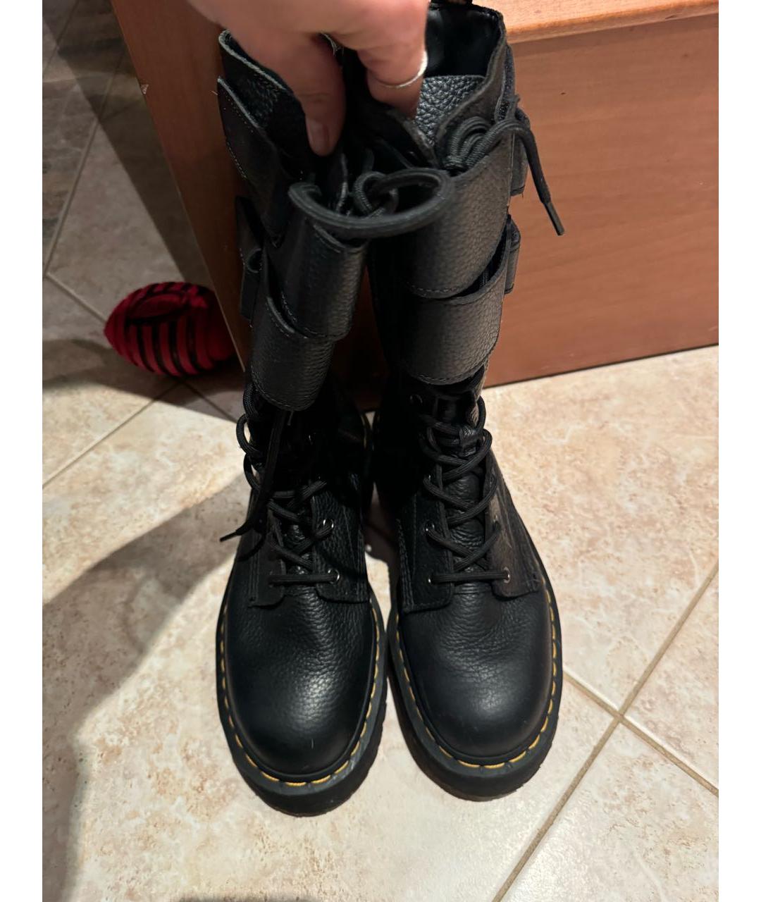 DR. MARTENS Черные кожаные ботинки, фото 3