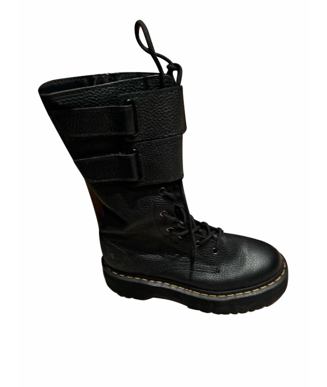 DR. MARTENS Черные кожаные ботинки, фото 1