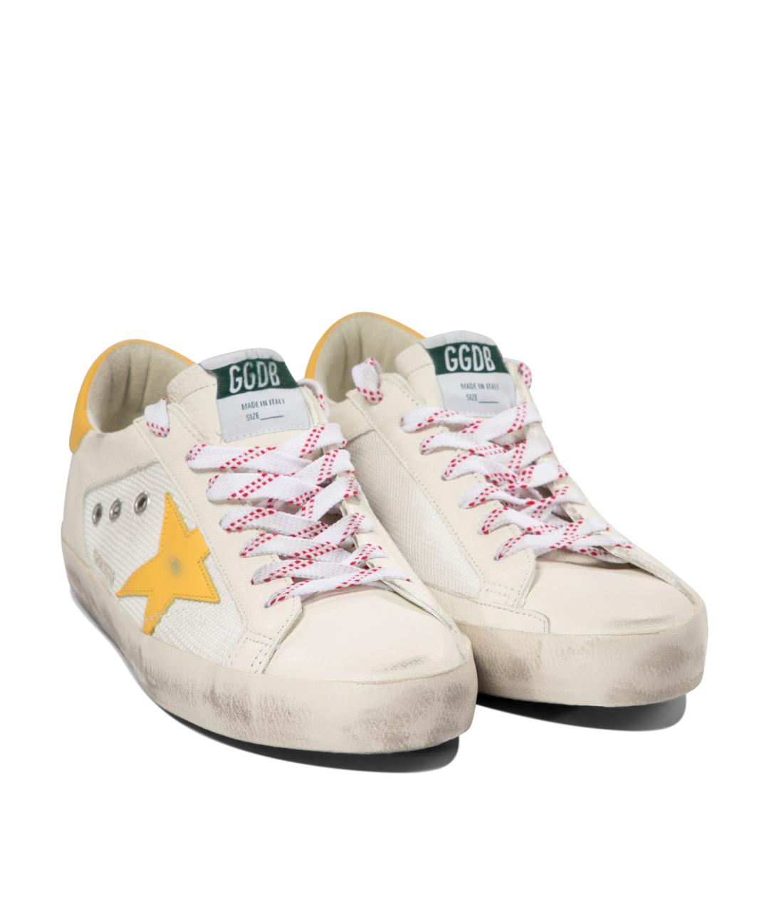 GOLDEN GOOSE DELUXE BRAND Белые кожаные низкие кроссовки / кеды, фото 2